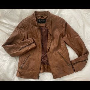 Brown Leather Moto-Jacket